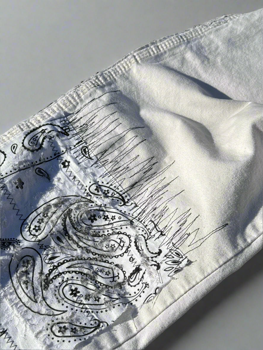 white bandana pants