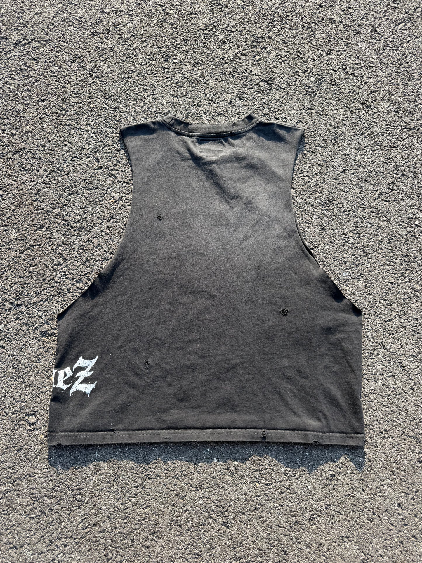 Distressed Midnight Black Cut-Off
