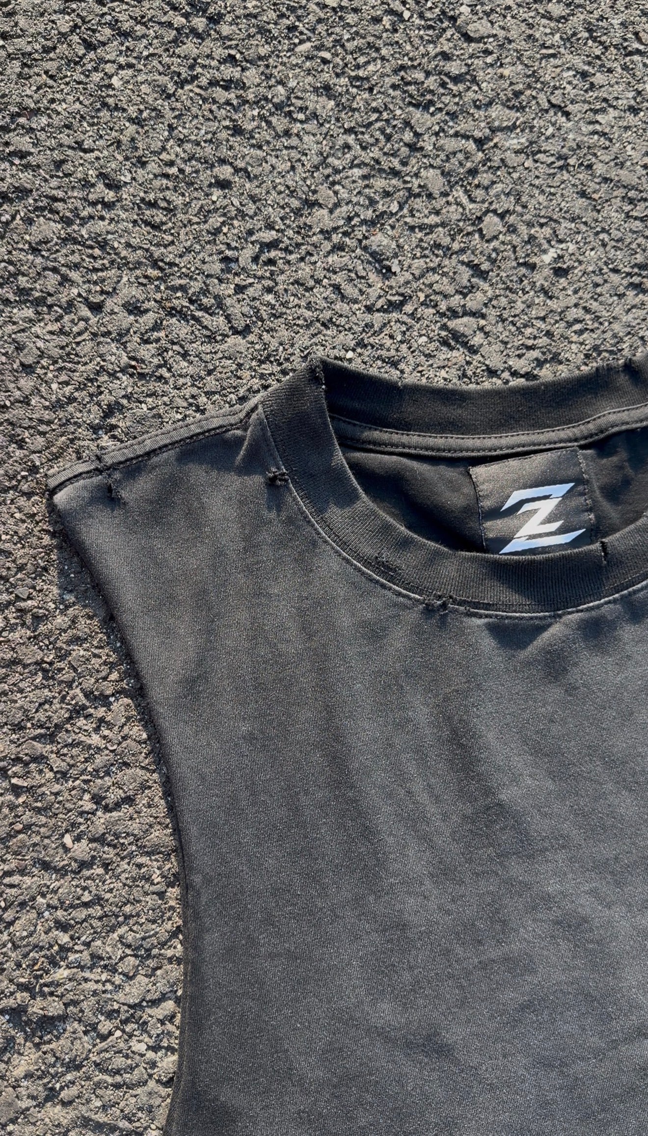 Distressed Midnight Black Cut-Off