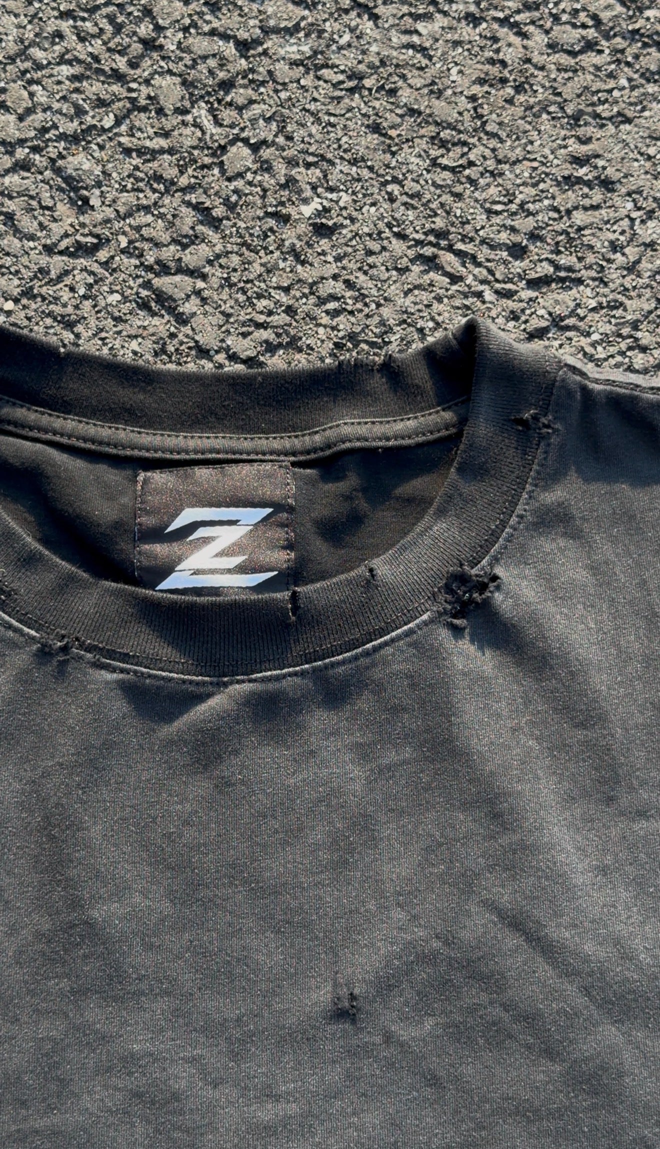 Distressed Midnight Black Cut-Off