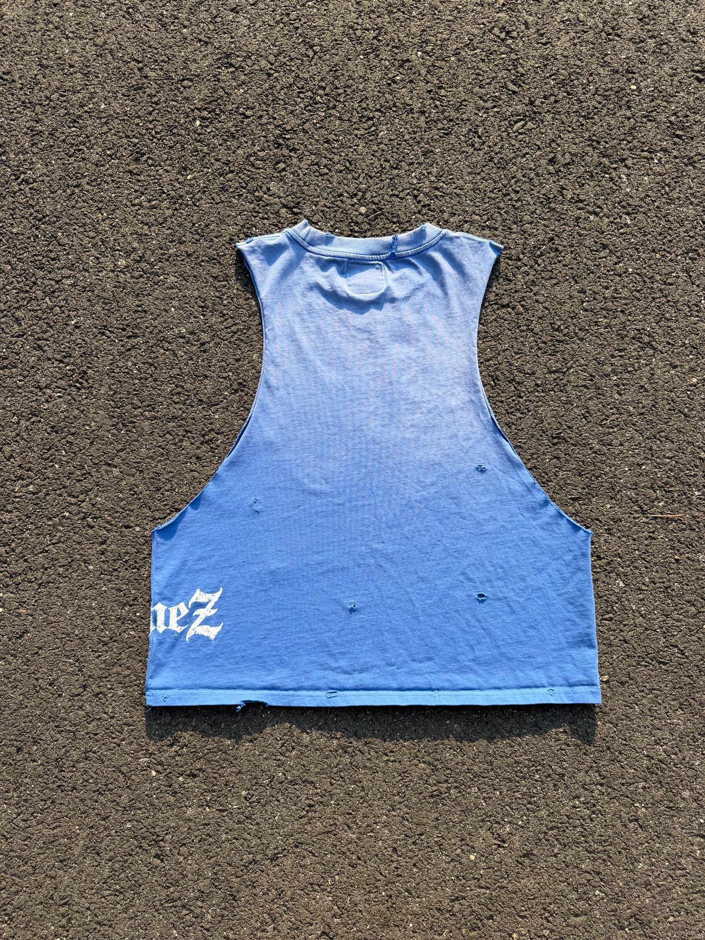 Distressed Faded Blue Cut-Off