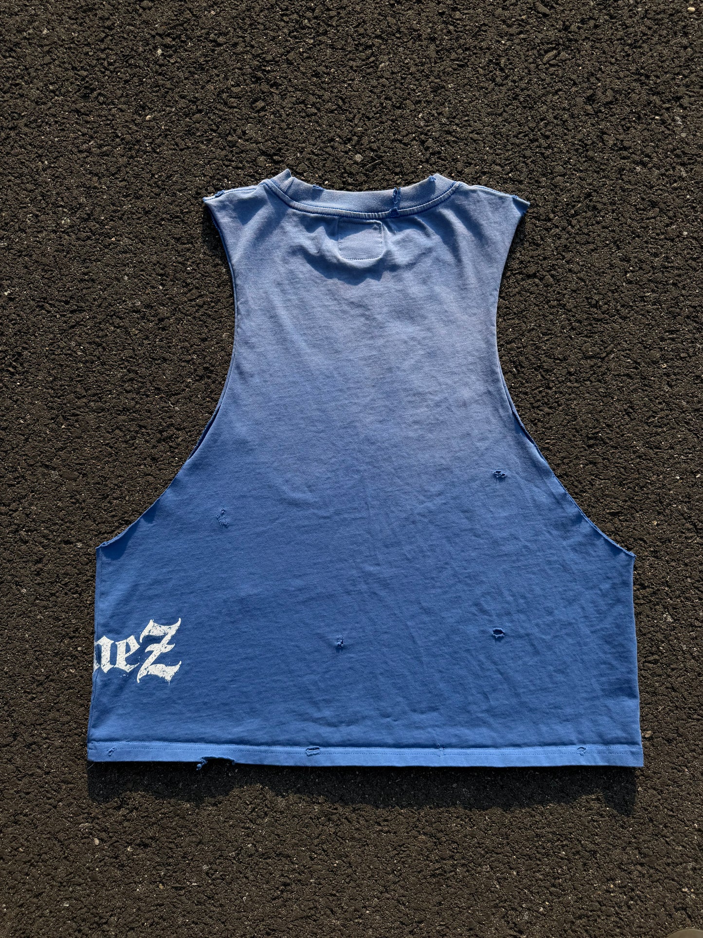 Distressed Faded Blue Cut-Off