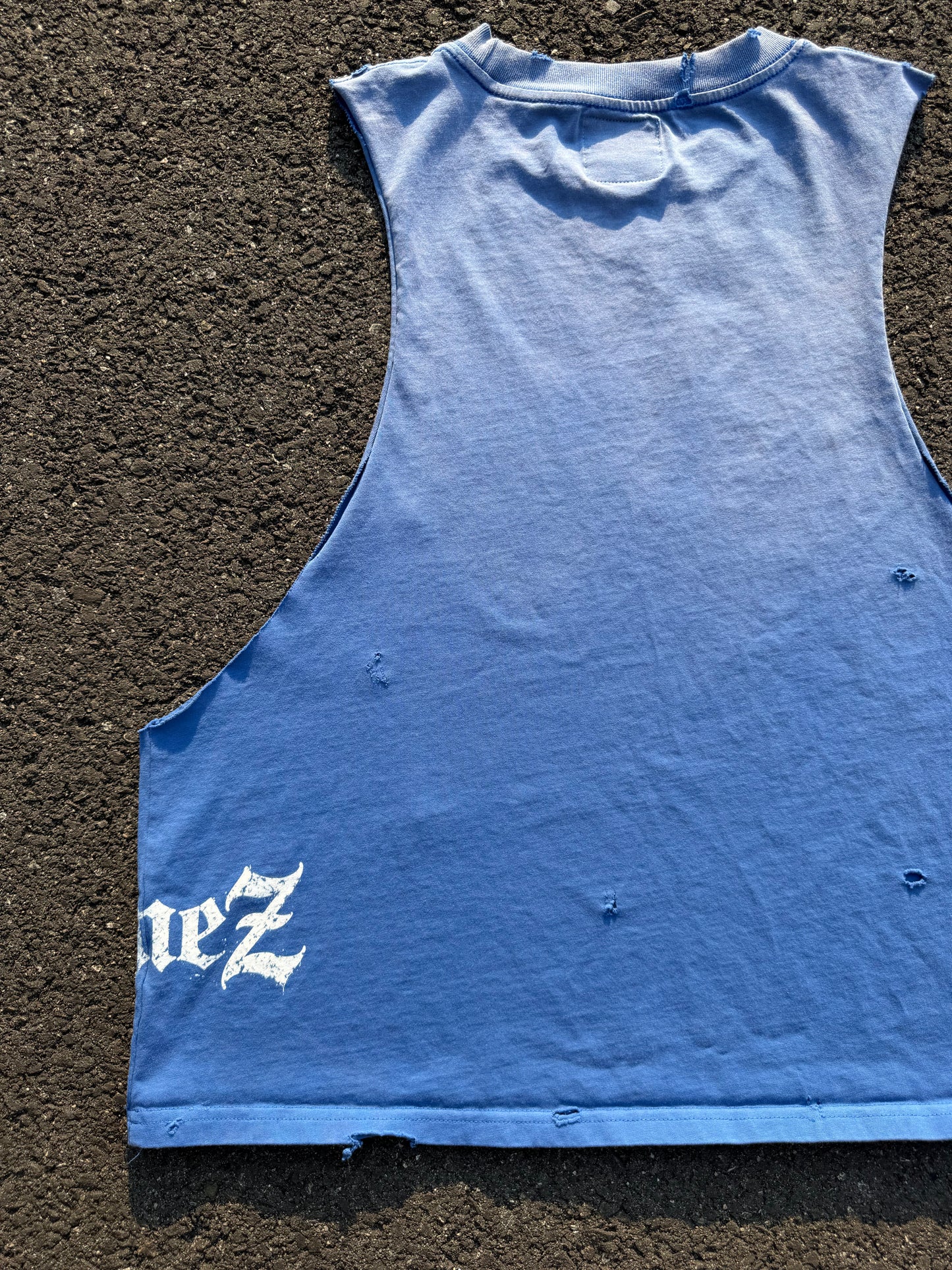 Distressed Faded Blue Cut-Off