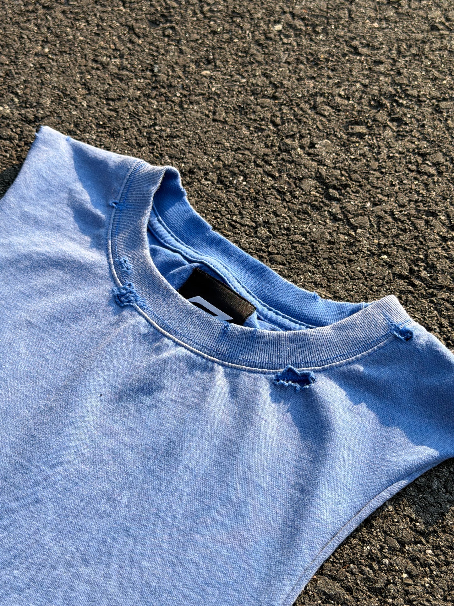 Distressed Faded Blue Cut-Off