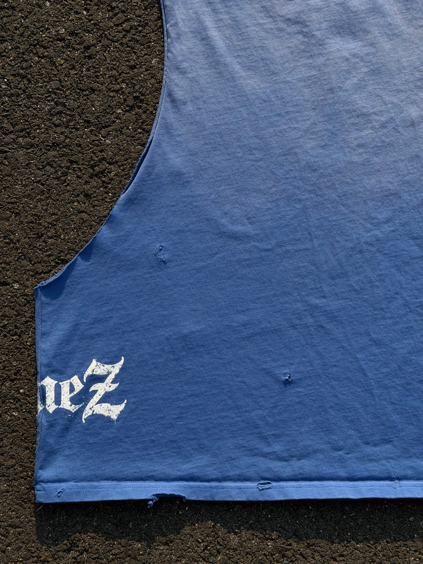 Distressed Faded Blue Cut-Off