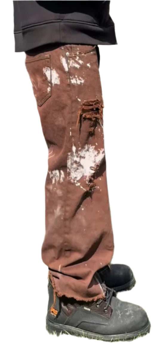 1of1 Brown Reworked Zara Jeans Custom