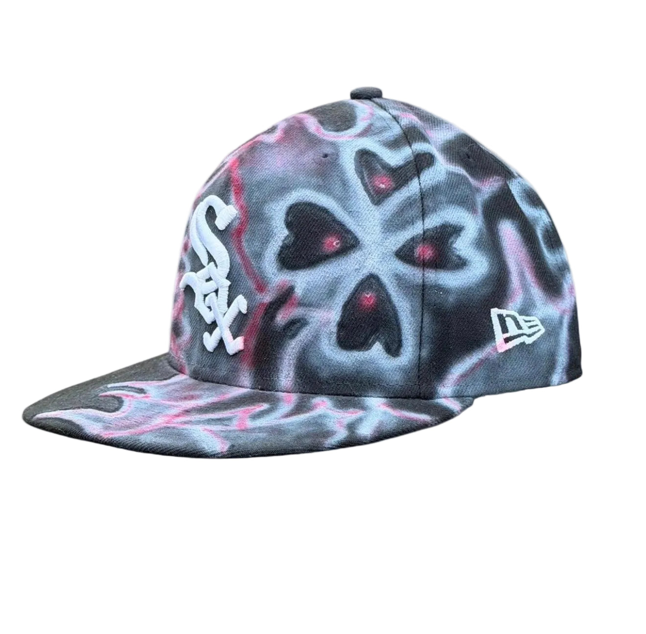 Airbrushed White Soxs Fitted