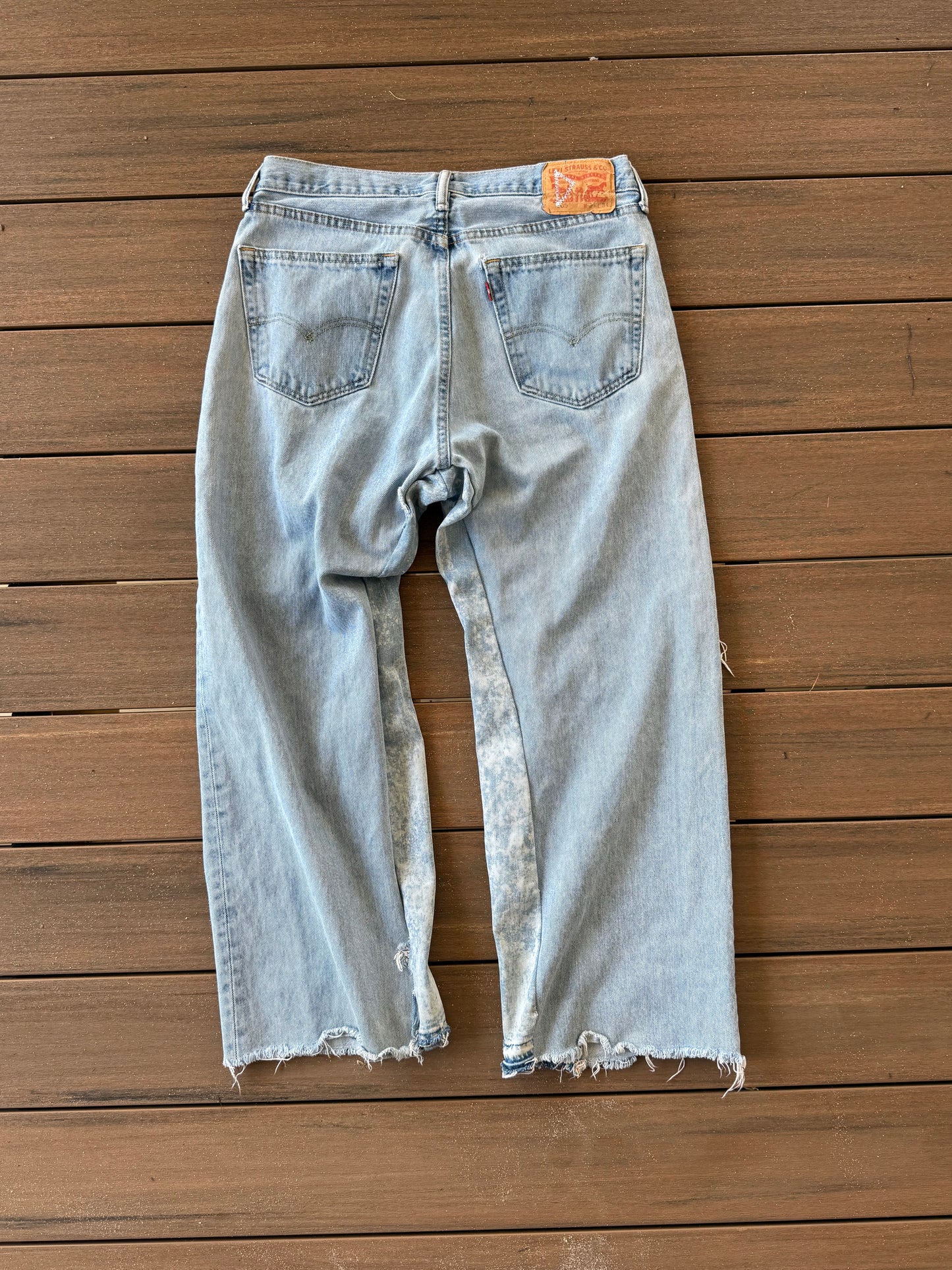 Baby Blue Baggy Jeans wit Cow Print Flare