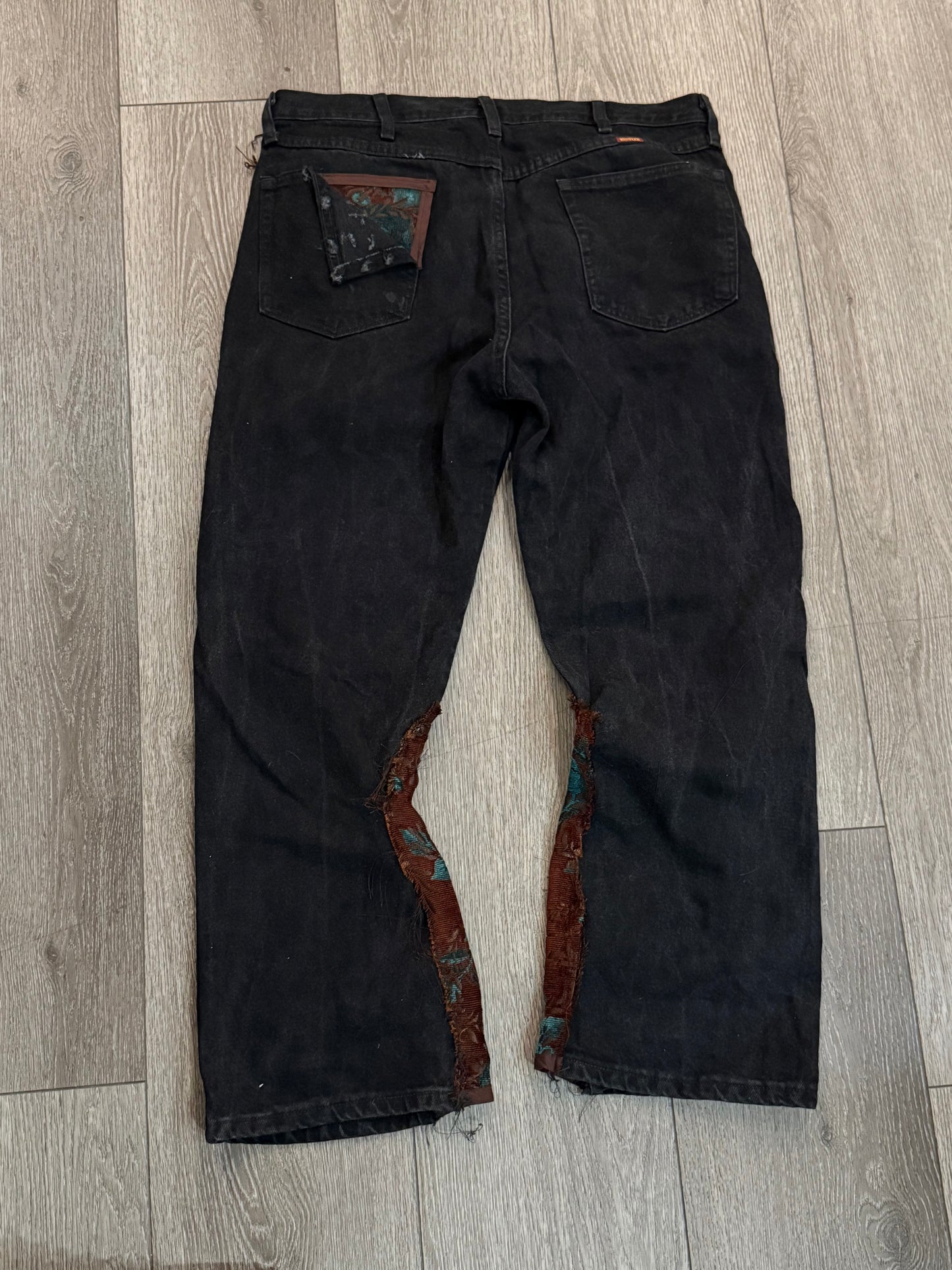 1of1 Black Turquoise Fabric Jeans