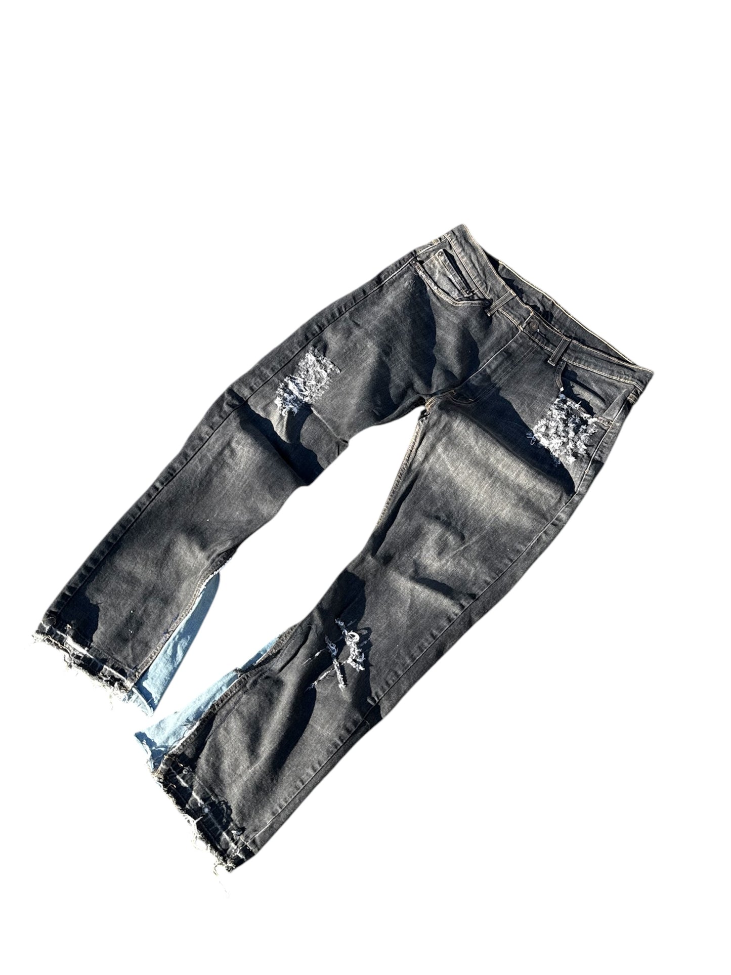 two-tone Levi jeans reworked