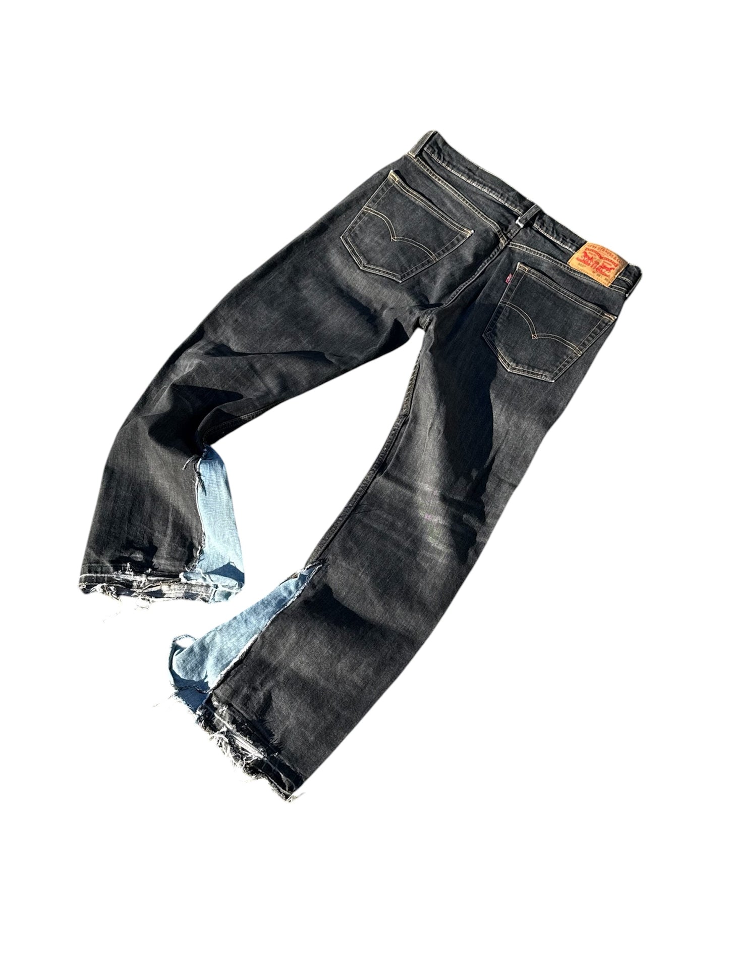two-tone Levi jeans reworked