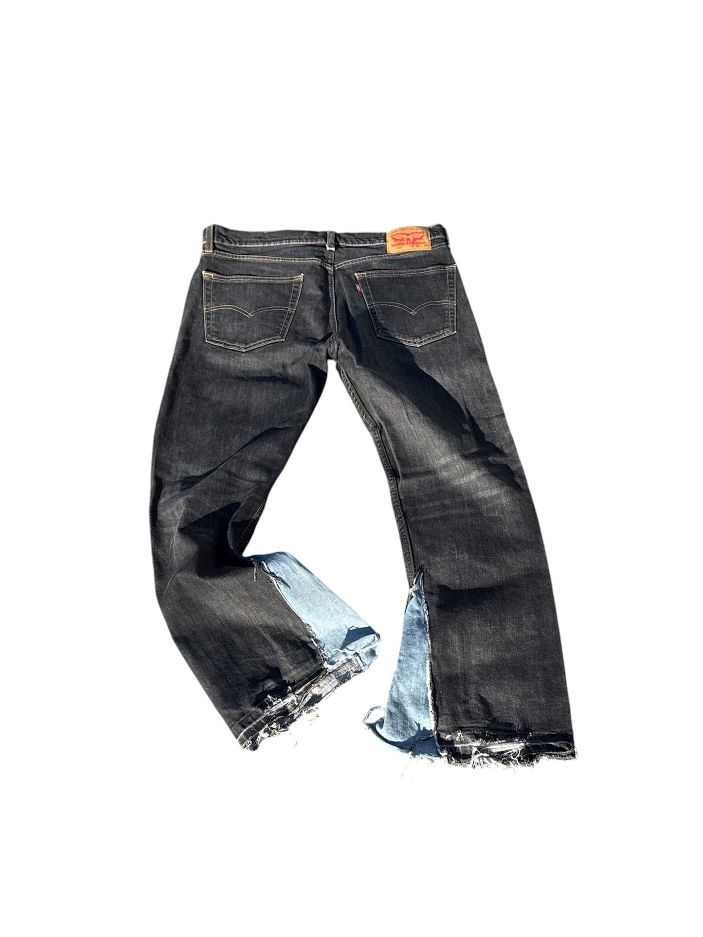 two-tone Levi jeans reworked