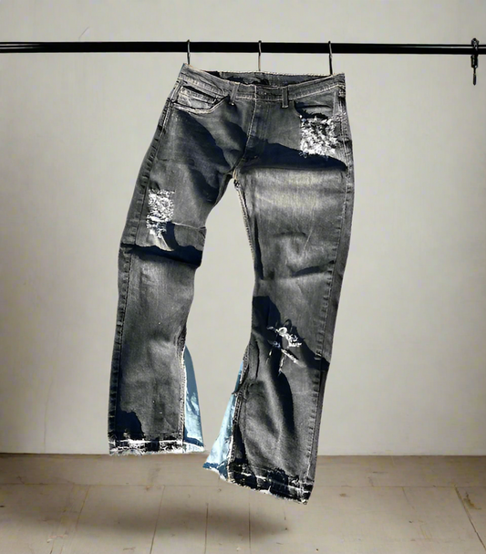 two-tone Levi jeans reworked