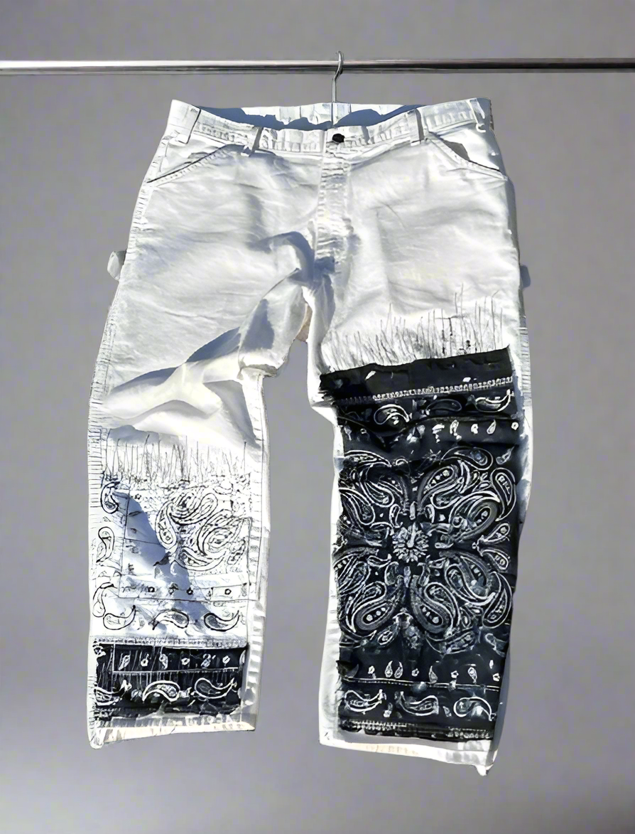 white bandana pants