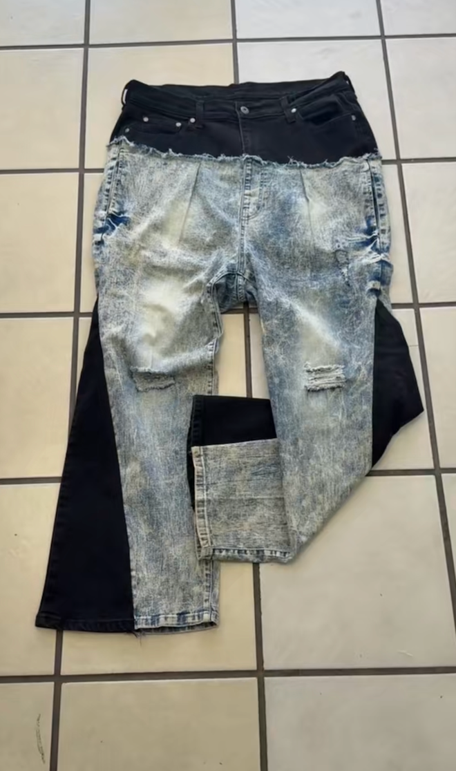 2-toned Cut off Denim